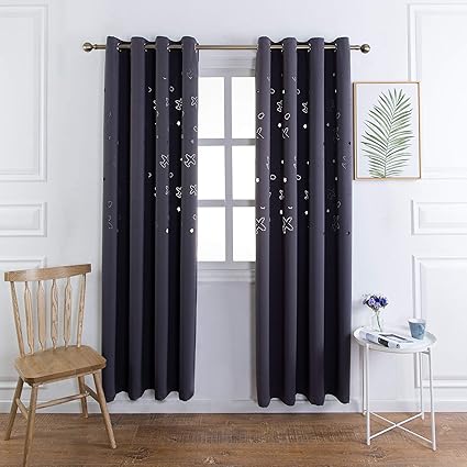 Mangata Casa Bedroom Blackout Curtains Grommet Thermal Panel For Kids Cutout Airplane Window Curtain Darkening Drapes For Nursery