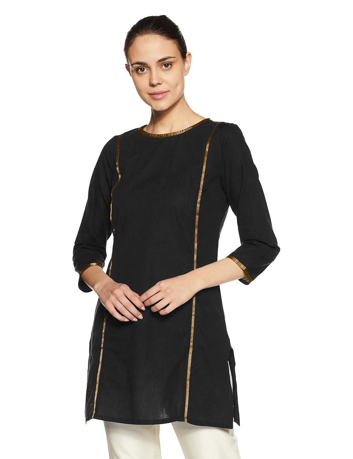 fabindia women's plain regular fit cotton shirt