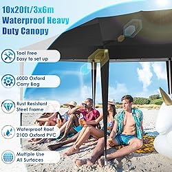 TOOLUCK 10x20 Pop Up Canopy Tent with 4 Sidewalls