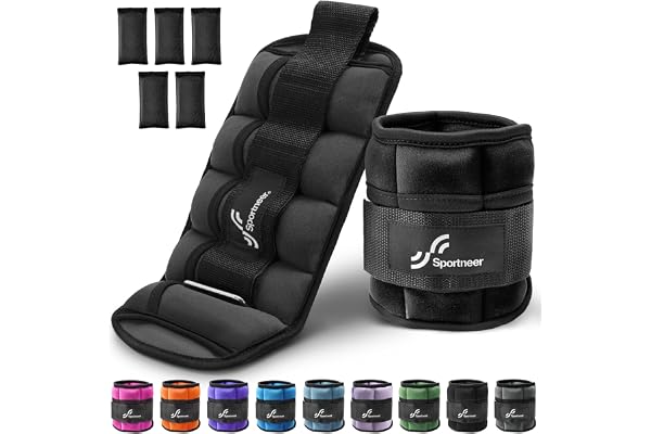 Sportneer Adjustable Ankle Weights Set of 2-2/3/4/6/7 LBS Pair with Removable Ankle and Wrist Weight for Women Men Kids, Weig