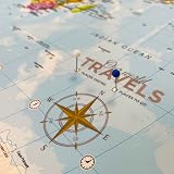 Maps International Framed World Travel Map Canvas with Pins Black Frame 2026 view 4