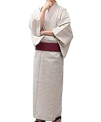 Edoten Men's Kimono Japan Shijira Weaving Yukata
