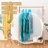 TAILI Hanging Vacuum Storage Bags 4 Pack Large Clear-White Closet Organizer view 3