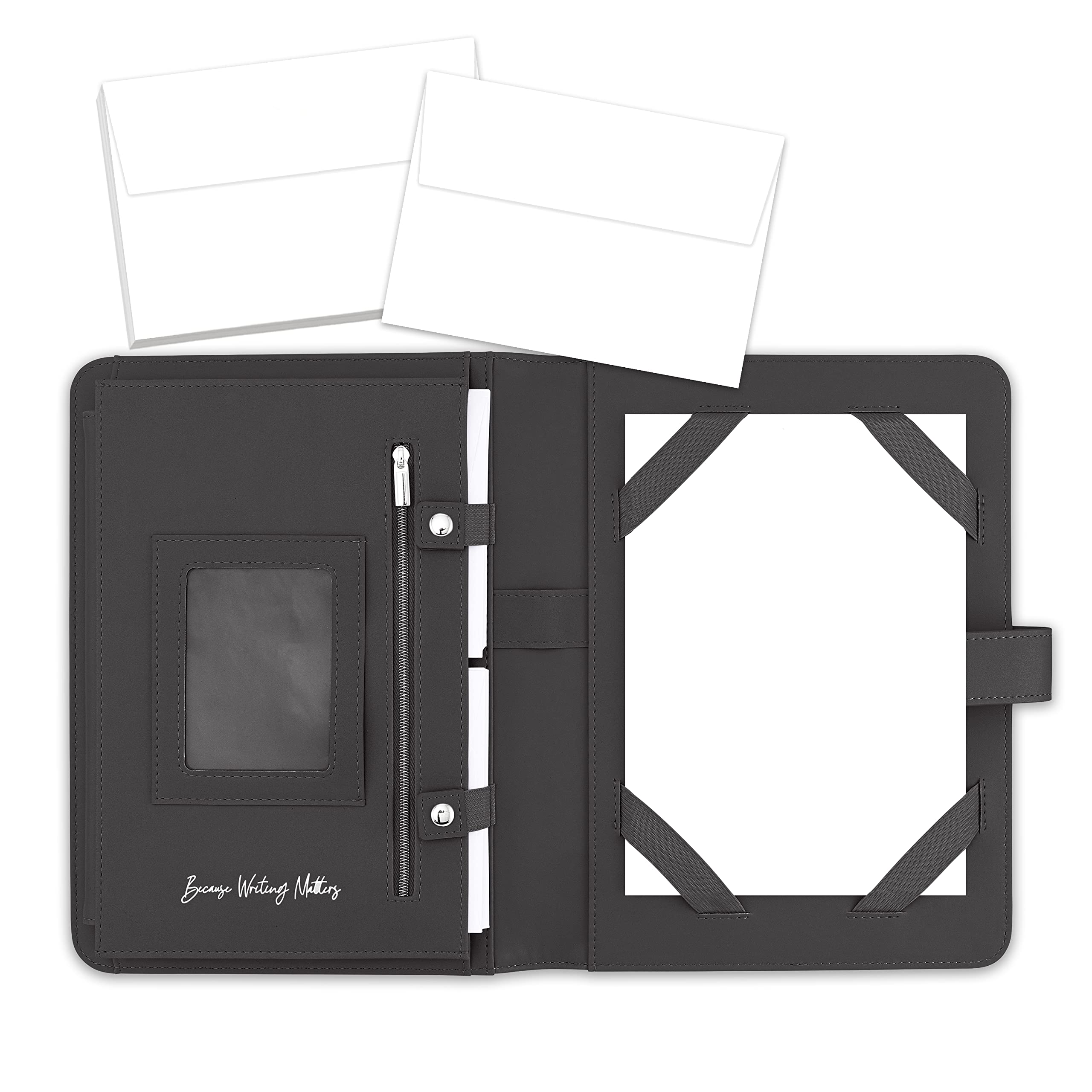 Me Loovely Plain Writing Paper and Envelopes Premium Blank A5 Size Letter Papers Stationary Supplies | (20 Letters & 20 Envelopes with Black Organiser)