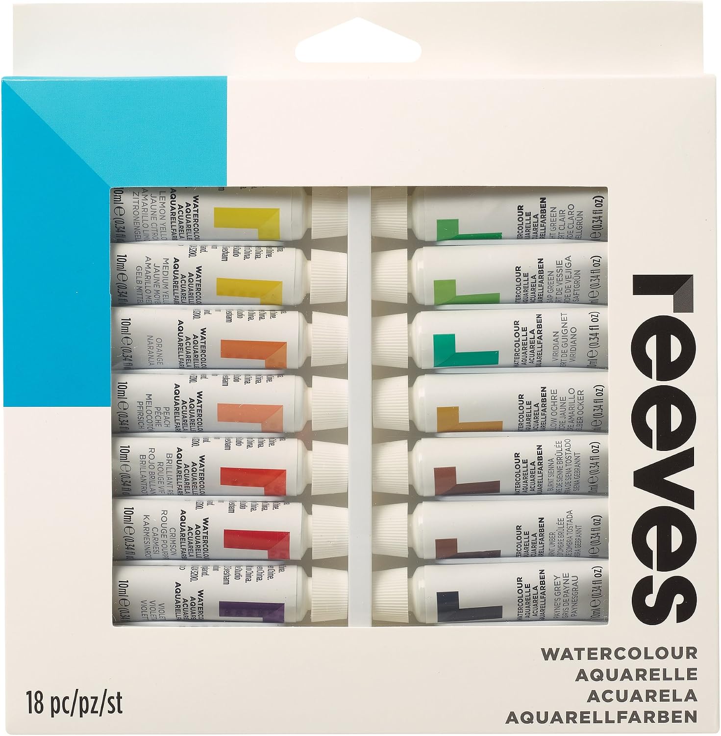 Reeves Watercolour Paint Set, Highly Pigmented Colour Paints for Artists, Art Supplies for Adults & Kids