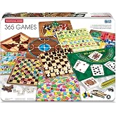 Merchant Ambassador 365 Games - Deluxe Board &amp; Card Game Collection | Includes Chess, Checkers &amp; Chinese Checkers; Durable Travel Storage Box; Ideal Gift for Family Game Nights and 1-8 Players