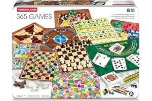 MERCHANT AMBASSADOR 365 Games - Traditional Strategy Board & Card Games, Tin Storage Container, Game for Each Day of Year, Family, Ages 6+, 1-8 Players
