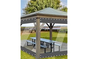 Erfolkerz 8'H x10'W Outdoor Vinyl Curtain 20oz Super Weighted Clear Vinyl Patio Enclosure,Clear Outdoor Curtains Heavy Duty Waterproof Transparent Tarp with Grommets for Patio Gazebo Balcony Pergola