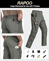 Rapoo Work Pants for Men Cargo Hiking Tactical Army