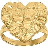 Jewels By Lux 10kt Yellow Gold Womens Nugget Love Hearts Bridal Anniversary Engagement Wedding Ring