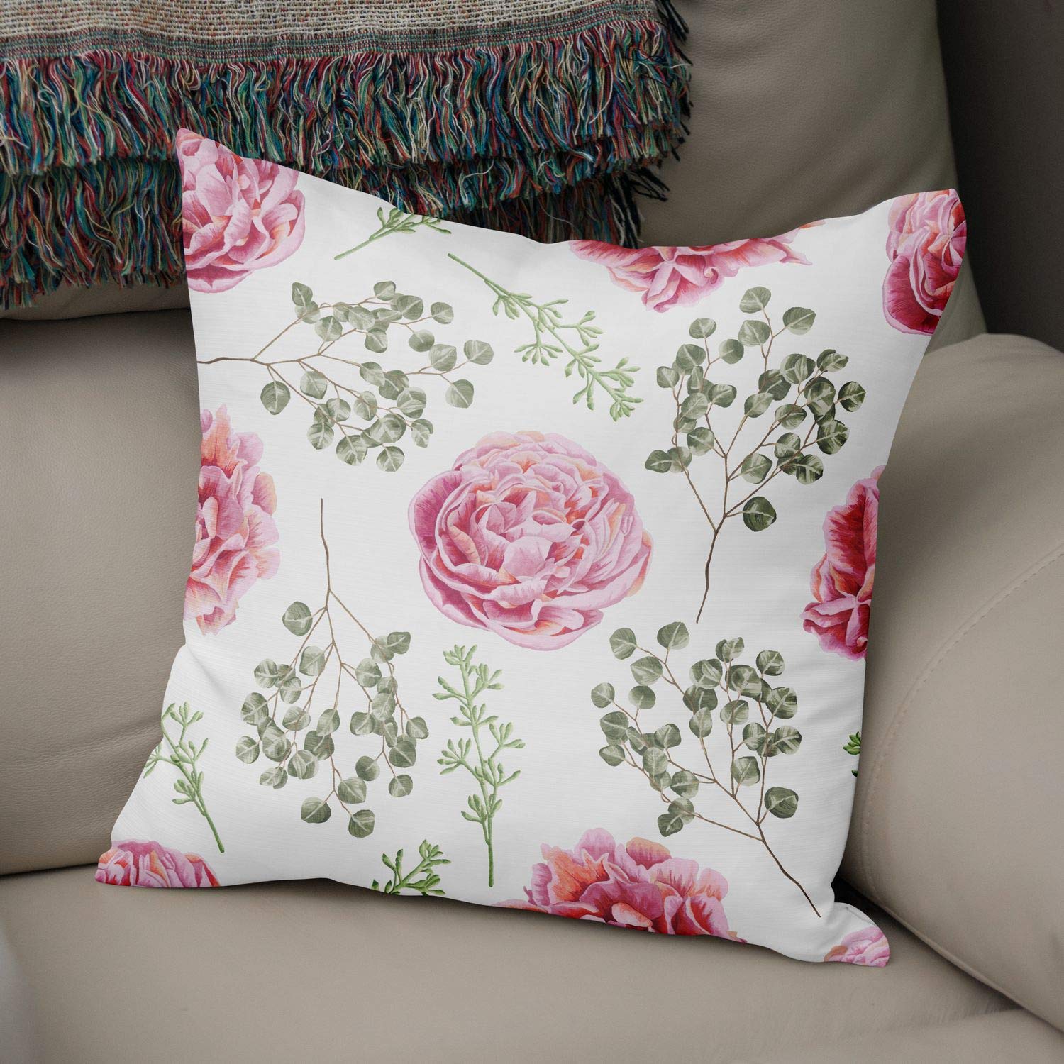 Bonamaison Decorative Cushion Cover Random Pattern, Throw Pillow Covers, Home Decorative Pillowcases for Livingroom, Sofa, Bedroom, Size:50x50 Cm - Designed and Manufactured in Turkey