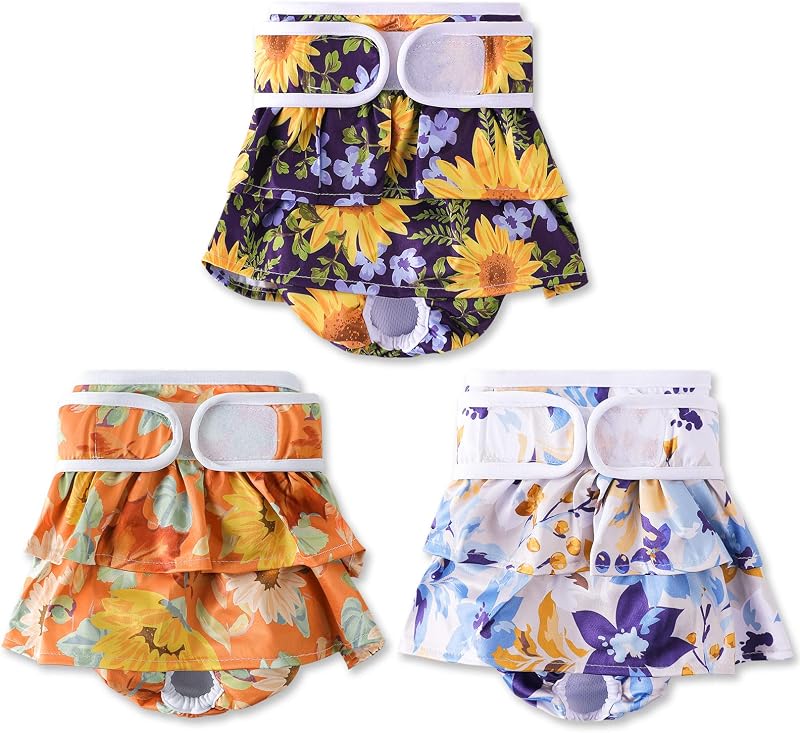 COMSLE Dog Nappies Female Large 3 Pack Adjustable Reusable Diapers