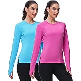 isnowood Women's Sun Protection Long Sleeve Shirts, UPF 50+ UV Rash Guard Swim Clothing, Workout Hiking Running Athletic Tops