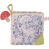 Manhattan Toy Deer One Soft Activity Crinkle Book & Fold Out Pat Mat for Baby, Toddler with Squeaker, Discovery Mirror and Teether