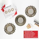 BONNYCO Wall Mirrors Pack of 3 Round Gold Hanging Wall Decor 9.84in view 7