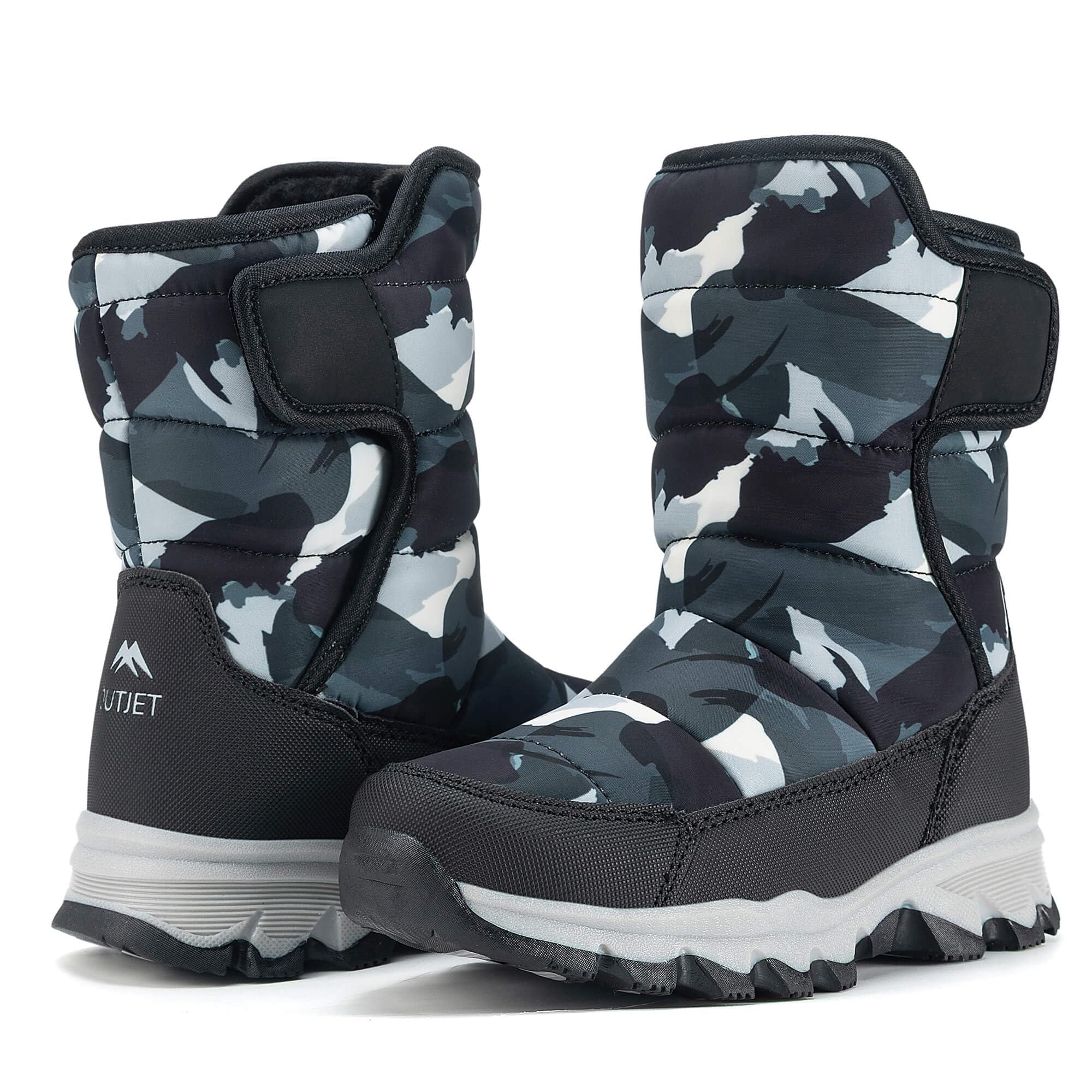 Photo 1 of OUTJET Kids Waterproof Snow Boots Girls & Boys Warm Comfortable Non-Slip Winter Boots