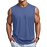 MAGCOMSEN Men's Tank Top Cotton Muscle Workout Gym Shirts Moisture Wicking Lightweight Summer Casual Sleeveless Shirts
