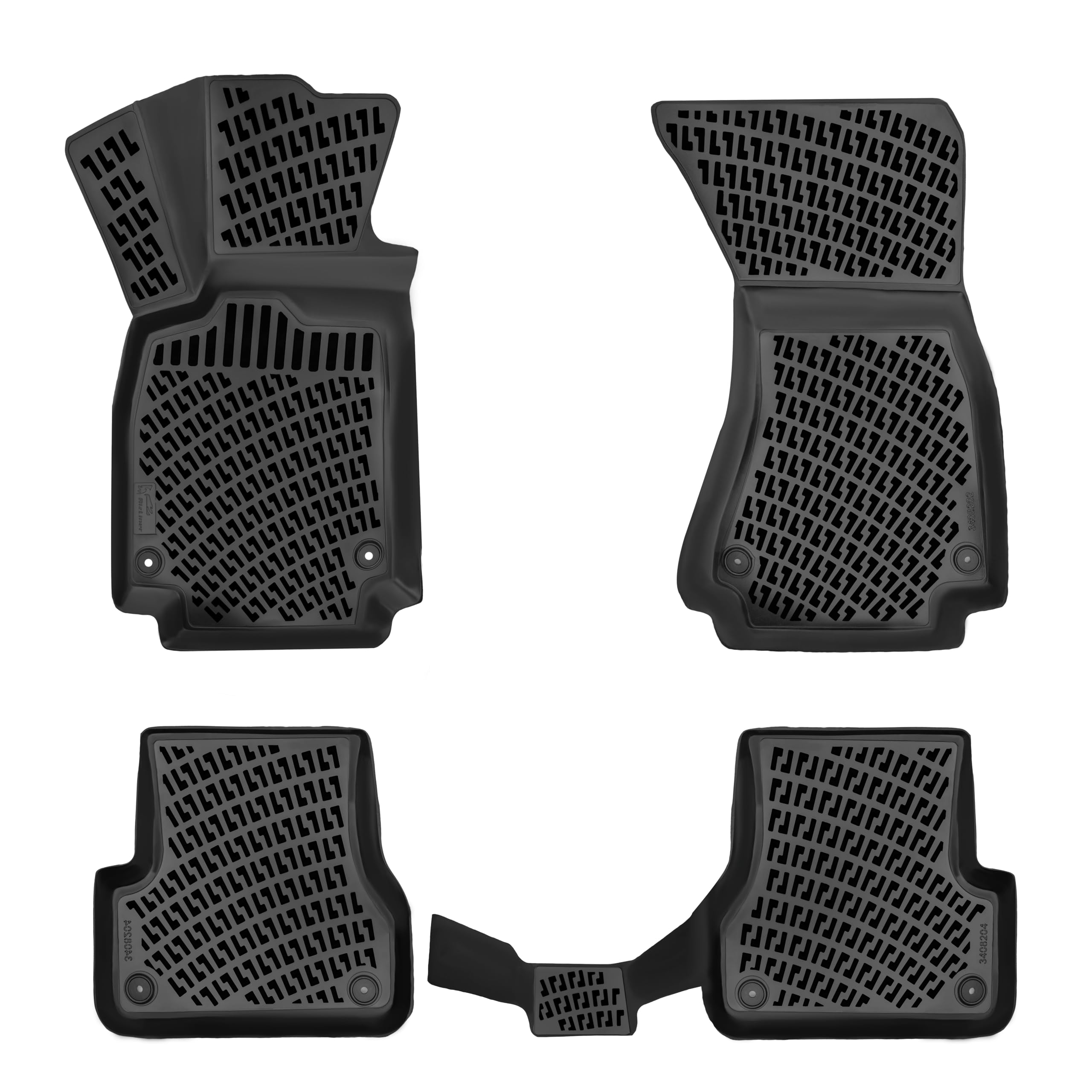 Photo 1 of RizLiner 2012-2018 Audi A6 & A7 & A6 Quattro & A7 Quattro & RS7 & S6 & S7 Floor Mats 3D Custom Fit Rubber Car Mats Laser Measured Floor Liners All Weather Heavy Duty Waterproof TPE (Front & Rear)