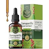 HERBAMAMA Sarsaparilla Root Tincture - Vegan Skin Cleanse Support with Sarsaparilla Extract Drops - Non-GMO, Alcohol & Sugar-Free Liquid Supplement, 28-Day Supply