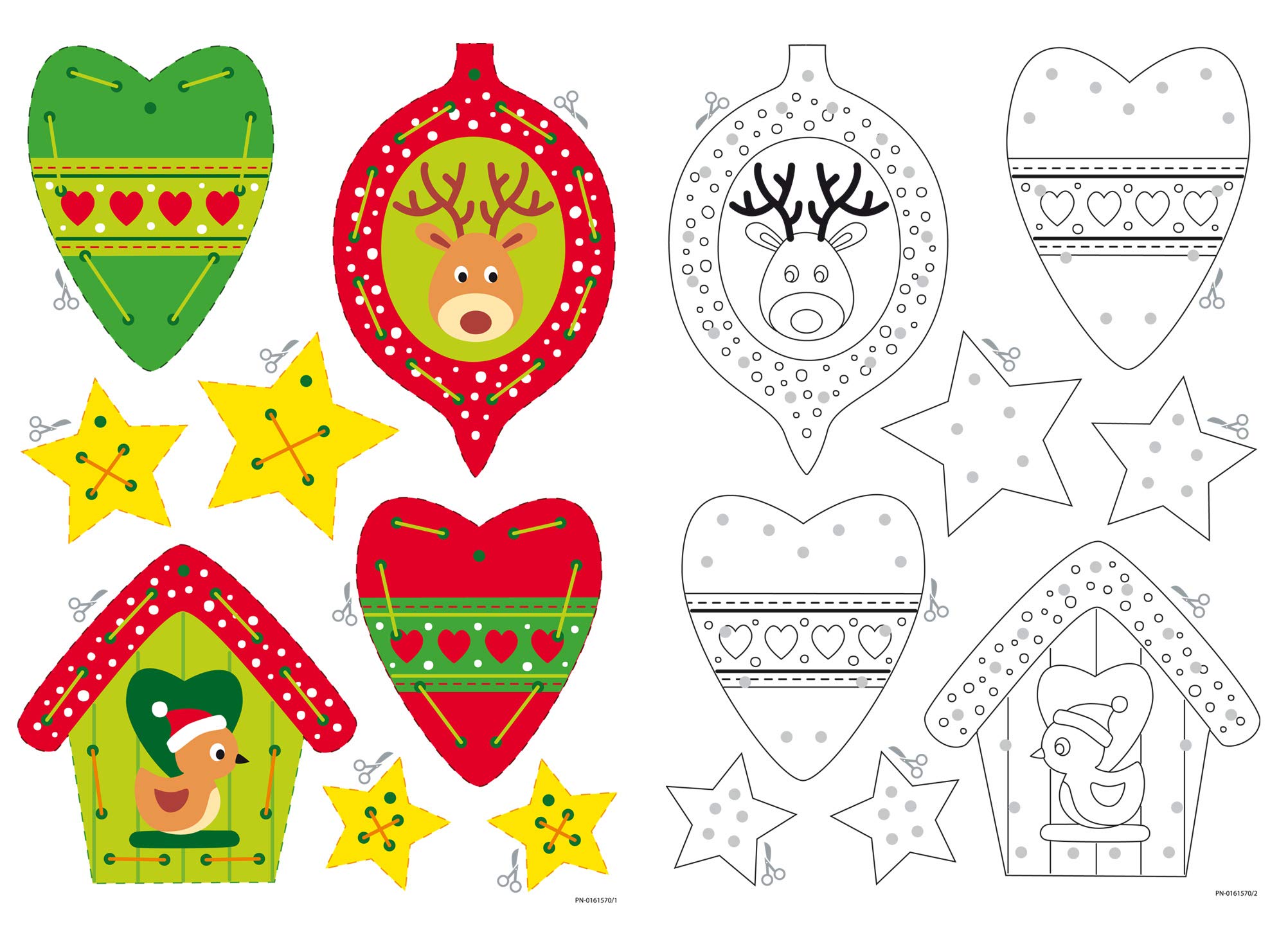 Vervaco Embroidery Kit: Cards: Christmas Decorations: Set of 2, COTTON NA
