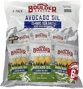 Boulder Canyon Avocado Oil Sea Salt Potato Chips 6 Count, 1.25 OZ
