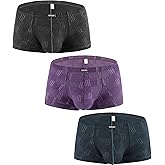 iKingsky Men's Four Way Stretch Boxer Briefs Sexy Pouch Shorts Low Rise Bulge Under Panties for Men