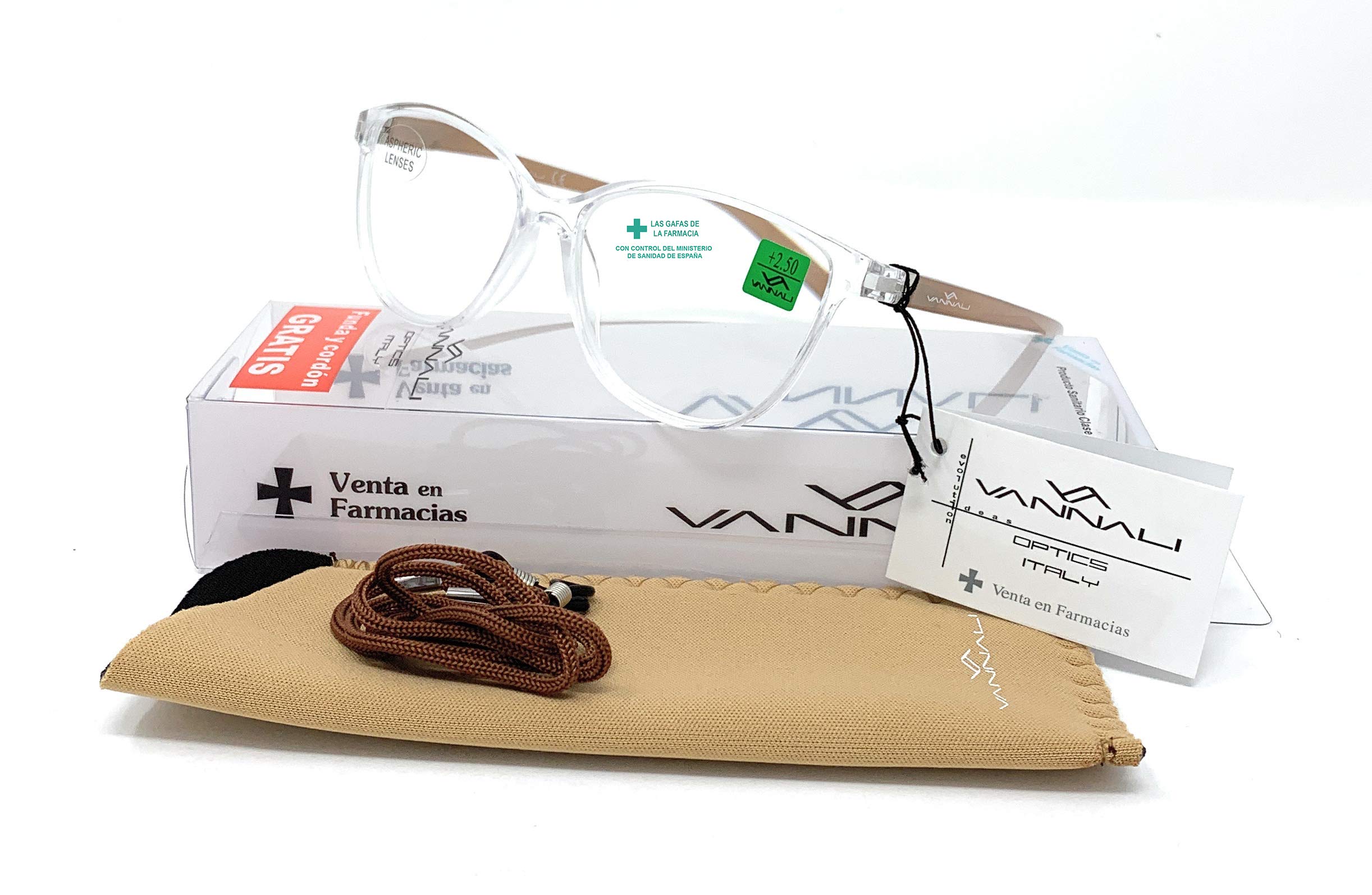 Reading Glasses Model "CAT90º" for Women Fashion Pharmacy Quality - 3 Colors Options (Transparent, +3,00)