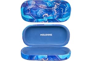 molshine Hard Shell Sunglasses Case,Classic Large Glasses Case for Women Men,Sunglass Eyeglasses