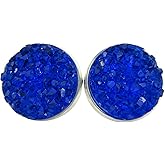 Summerfield Collection Silver-tone Faux Druzy Stone Stud Earrings 12mm