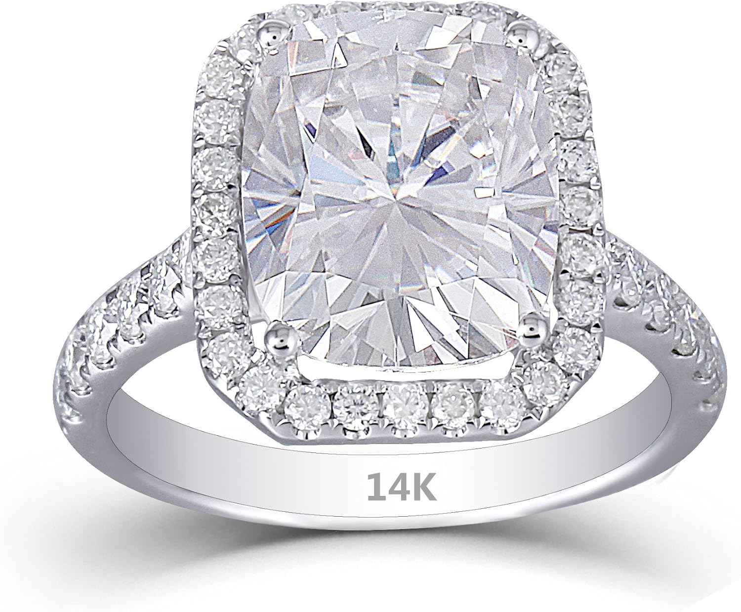 Doveggs Solid 14k White Gold Center 5ct 9x11mm G H I Color