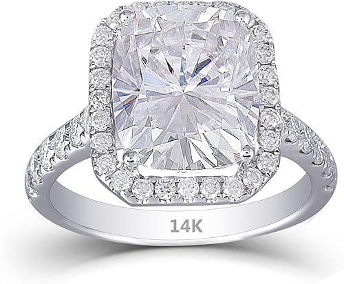 Doveggs Solid 14k White Gold Center 5ct 9x11mm G H I Color