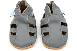 Dotty Fish Infant and Toddler Soft Leather Sandals – Barefoot-Friendly, Non-Slip Suede Sole, Podiatrist Recommended, Breathable Baby-Safe Leather, British Brand – Fits 0–4 Years