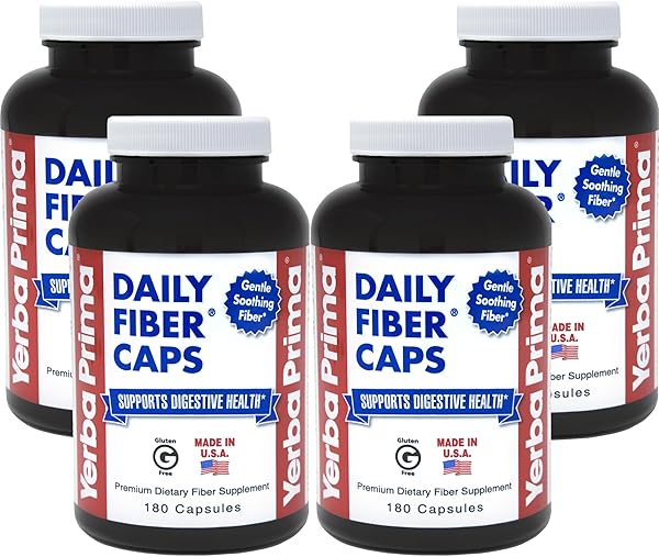 YERBA PRIMA DAILY FIBER CAPS – 180 CAPSULES,...