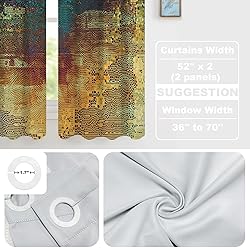 Batmerry Textu Gold Blackout Curtains for