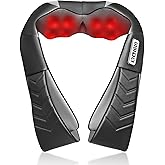 Shiatsu Neck and Back Massager, Electric shoulder Massager with Heat, Deep Tissue Kneading Massage for Pain Relief, Idea Gifts for Dad Mom Men Women Friend Birthday Father's Day(NOT Cordless)