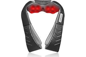 ALLIGGIC Shiatsu Neck and Back Massager, Electric shoulder Massager with Heat, Deep Tissue Kneading Massage for Pain Relief, Idea Gifts for Dad Mom Men Women Friend Birthday Father's Day(NOT Cordless)