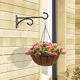 Pickpiff 2 Pcs 8-Inch Planter Hooks Indoor Outdoor Wall Mounts Black Metal view 6