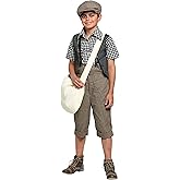 Kid's 20s Newsie Costume: Dress Your Boy in Classic Newsboy Outfit - Perfect for Plays, Parties, and Playtime