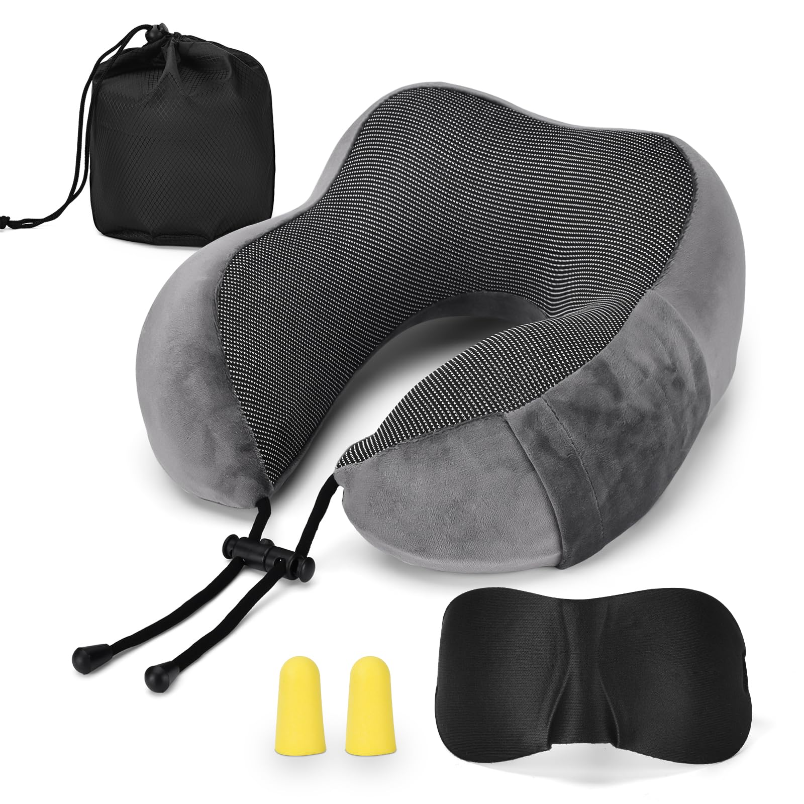 Photo 1 of ****SIMILAR ITEM***
ATOMUS Neck Pillow Set with Eye Mask & Earplugs - Memory Foam Travel Pillow, Adjustable Strap, Removable Cover, 360° Support for Airplane, Office, Home