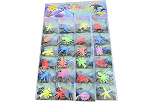 Funlop 24 Pack Sensory Jelly Water Growing Sea Life Creatures Animals, Amazing, Fun, Educational, Learning Toy for Children Boys and Girls (24 Assorted Sea Creatures and Colors)