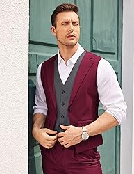 COOFANDY Men's Layered Suit Vest Business Dress