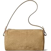 BOSTANTEN Crossbody Purses for Women Suede Leather Shoulder Purse Handbags Vintage Barrel Bag with 2 Adjustable Strap