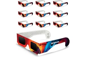 Medical king Solar Eclipse Glasses AAS Approved 2024 (10 Pack) CE and ISO Certified Safe Shades for Direct Sun Viewing