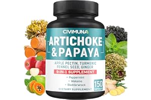 CIVIMUNA Artichoke Capsules with Artichoke, Papaya, Apple Pectin and More - 150 Capsules - for 5 Months Supply