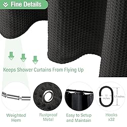 Dynamene Extra Wide Shower Curtain - 180 Inch Wide