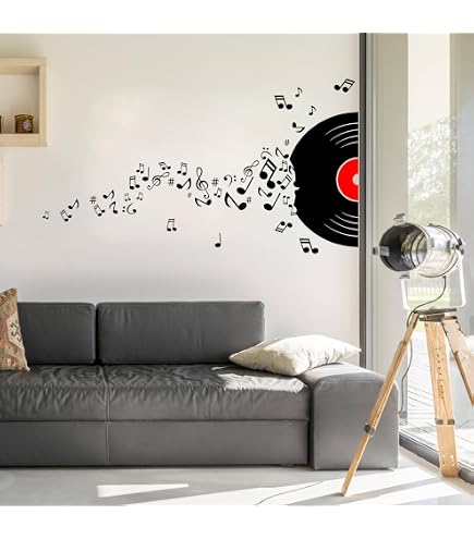 Wandaufkleber Musik & Herzschlag – Noten, Zitat-Deko, Selbstklebend Fürs Zimmer