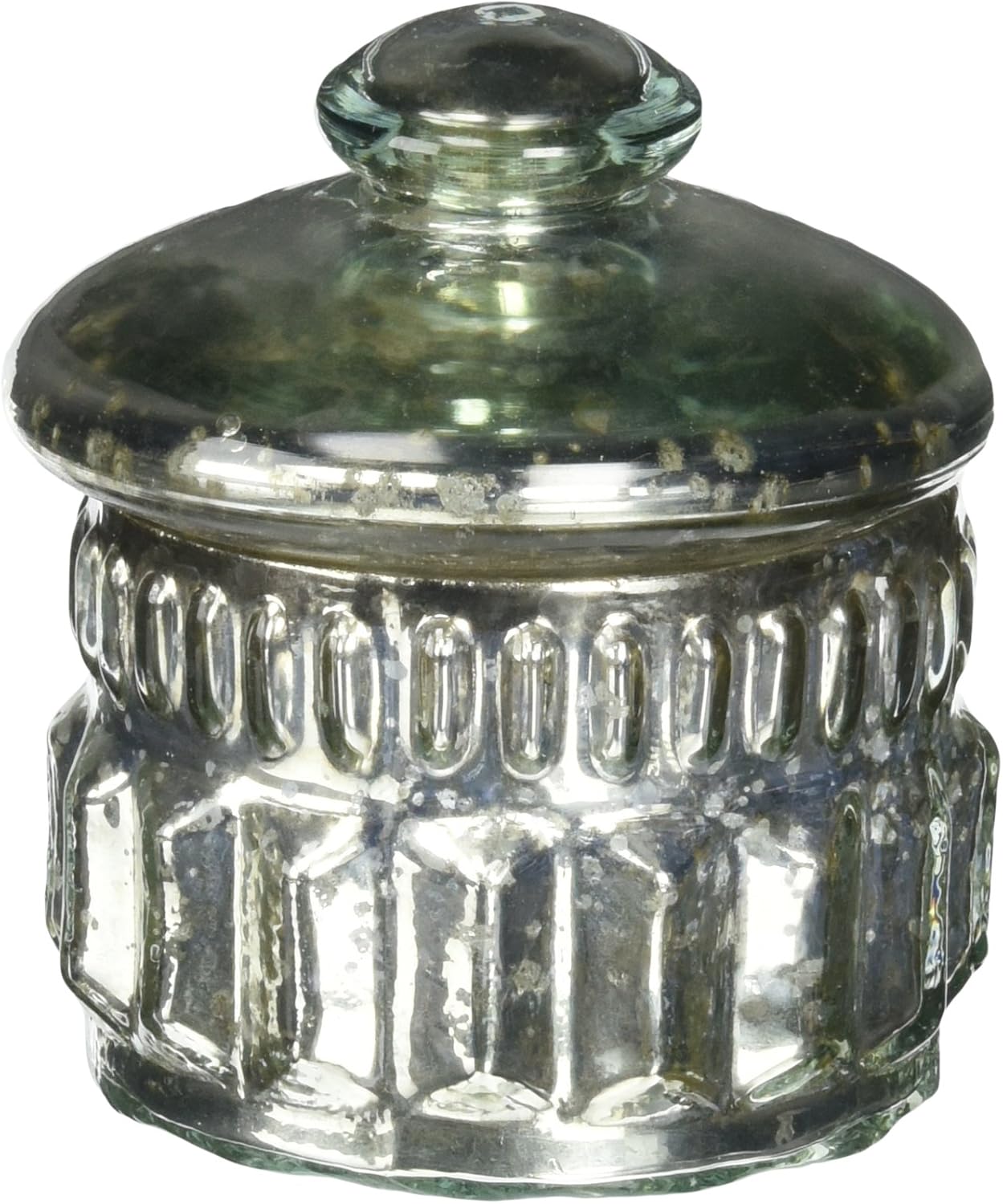 Creative Coop Antique Silver Mercury Glass Container with