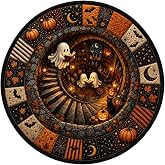 Halloween 3D Rug,3D Deep Vortex Illusion Rug Abyssal Optical Ghost Design, Soft Plush Non-Slip Vortex Round Halloween Rugs Outdoor for Party, Home, Living Room Spooky Decoration(Style 4-24in)