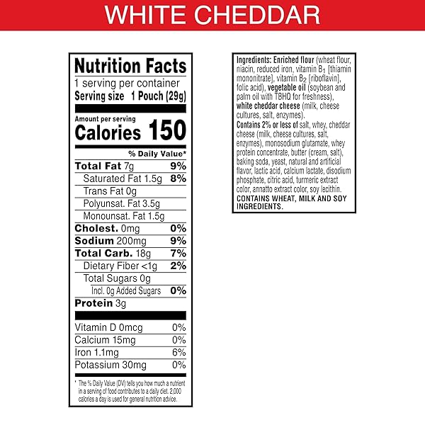 CHEEZ-IT CHEESE CRACKERS, BAKED SNACK CRACKERS, LUNCH SNACKS, WHITE CHEDDAR (40 PACKS)