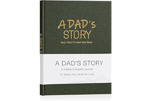 Artmag Dad's Life Story Journal Family Keepsake Book Linen Hardcover for Dad to Share His Memories, with 250+ Prompt Question
